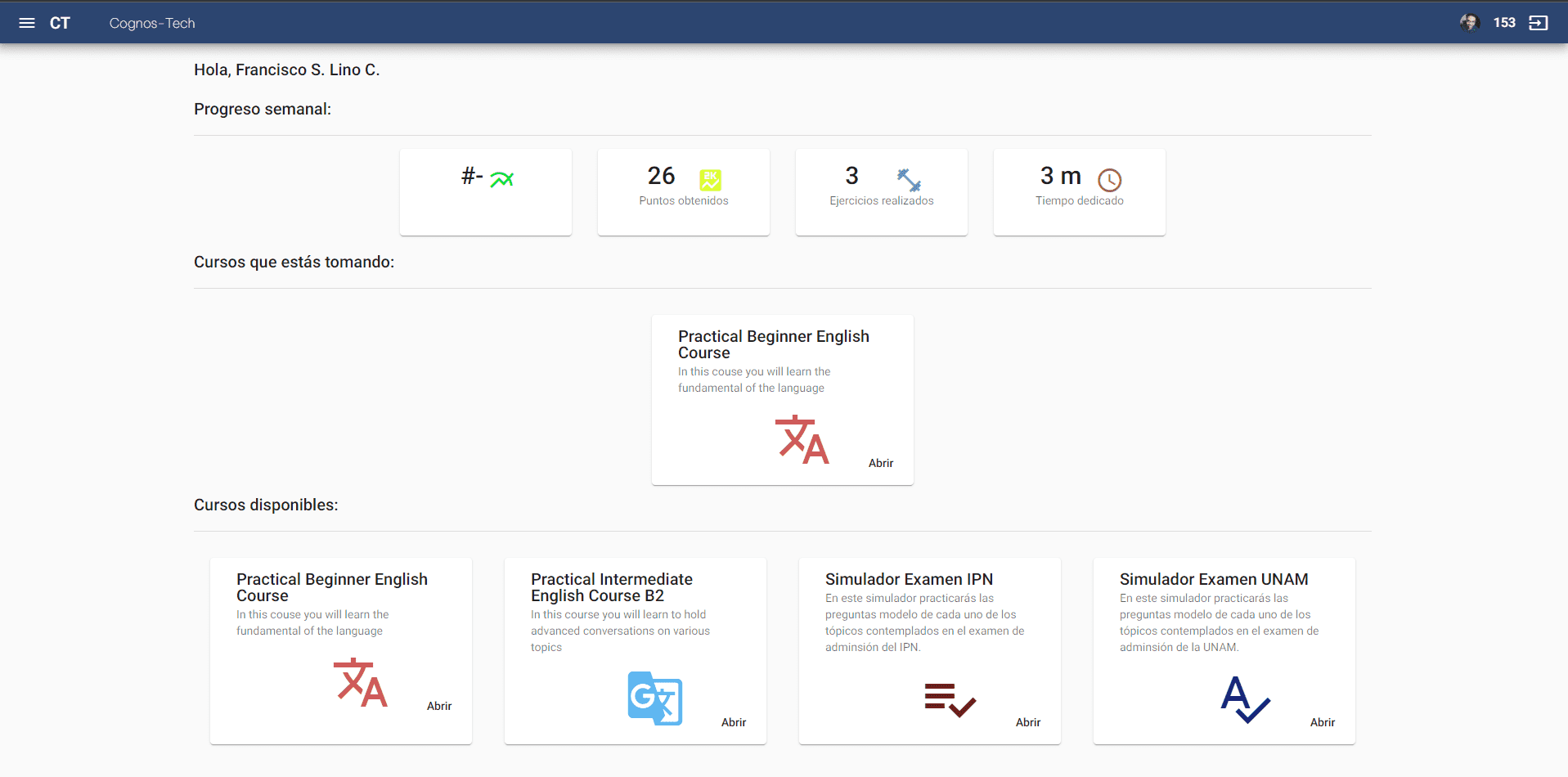 Dashboard de CognosTech